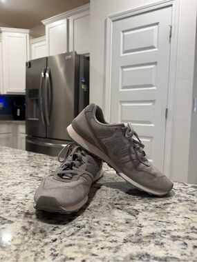 New Balance Light Gray Suede & Mesh Sneakers